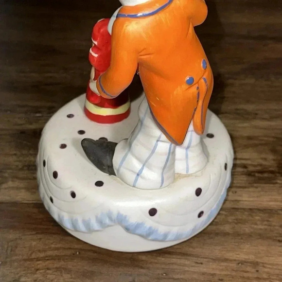 vintage porcelain clown playing violin music box with dog SEND IN THE CLOWNS - Picture 6 of 16